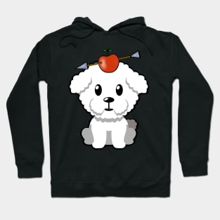 Cute furry dog has an apple and arrow on head Hoodie